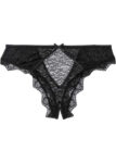 Černé erotické brazilské krajkové kalhoty s průstřihy